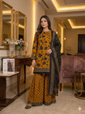 Mustard 3-piece unstitched suit