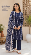 Miram Atelier blue 3-piece unstitched suit for women