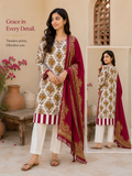 3-Piece Unstitched Suit – Cream Mustard