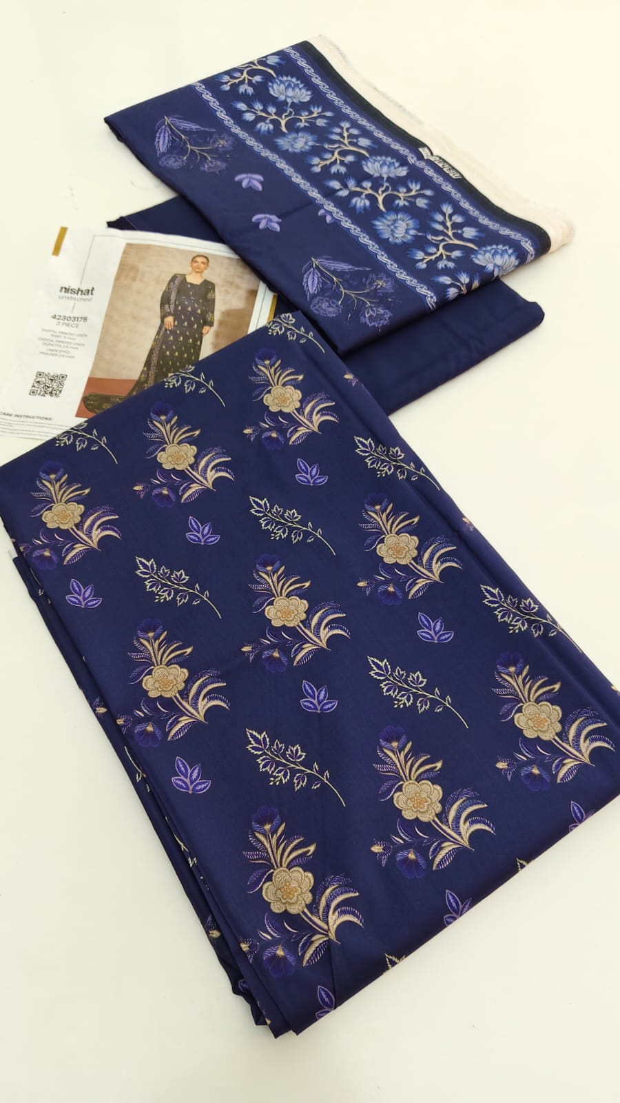 3-Piece Unstitched Suit – Blue 2