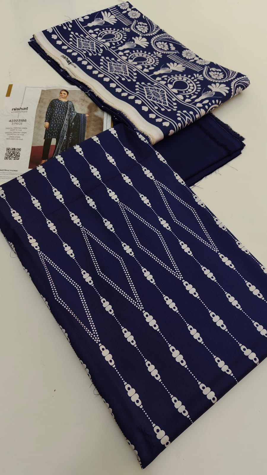 3-Piece Unstitched Suit – Blue